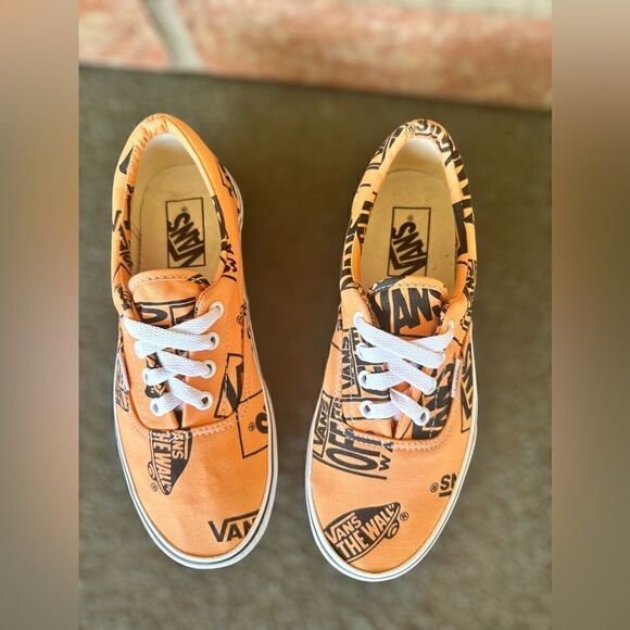 VANS Era Off the Wall Logo Mix Tangerine/Black Sneakers Mens 6 Womens 7.5 - Picture 8 of 15
